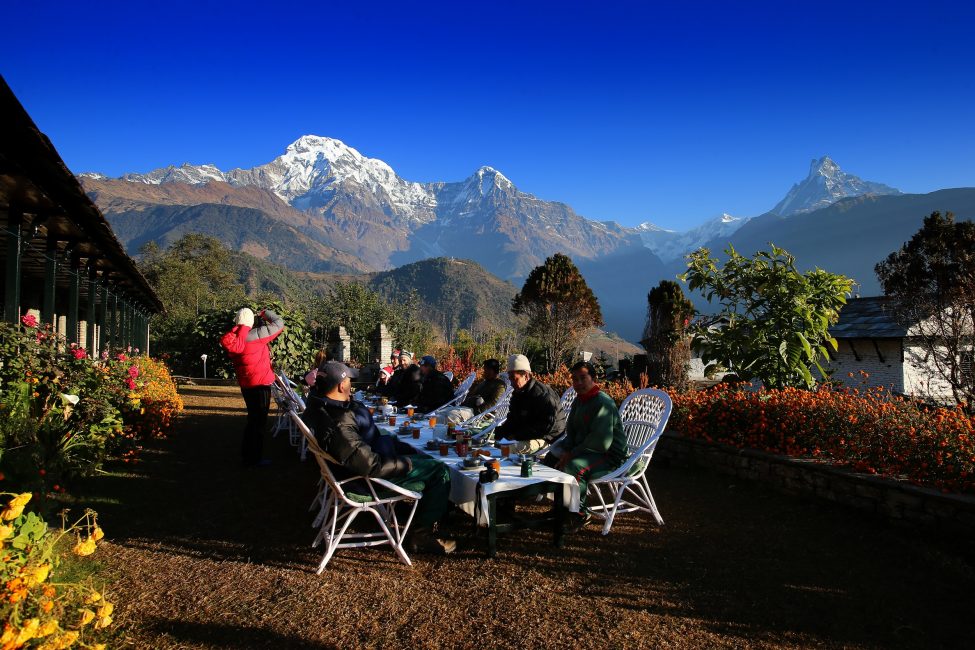outdoor dining in annapurna