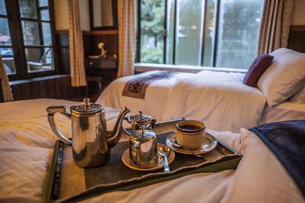 hot drink served in the bedroom
