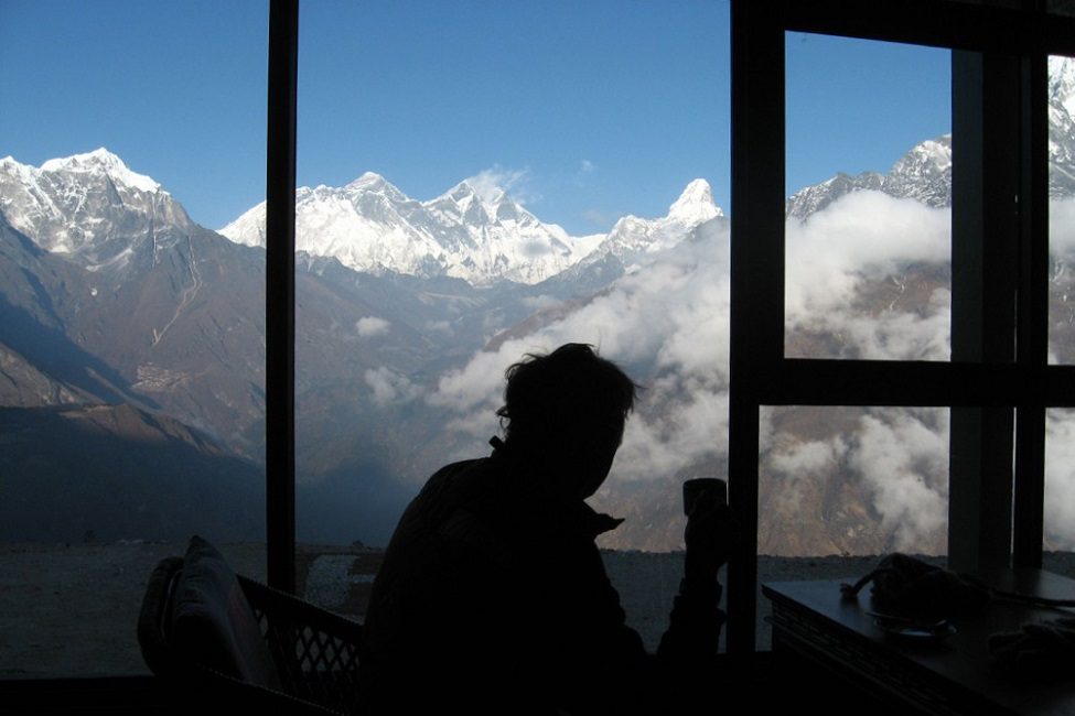 lodge with everest mountain view